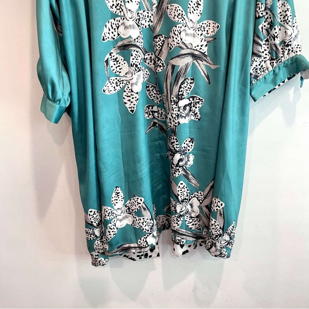 Chicos Reversible Floral Leopard Duster Open Front Cardigan Jacket - Picture 13 of 13